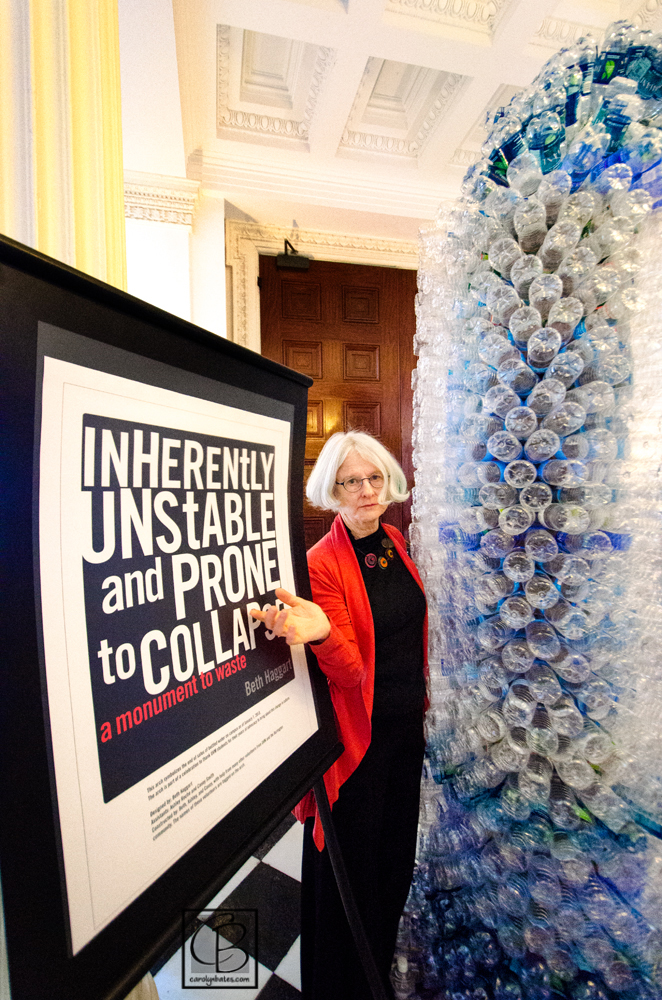 Vermont Water Bottle Ban Sculpture: Editorial : Vermont Photographer Carolyn Bates