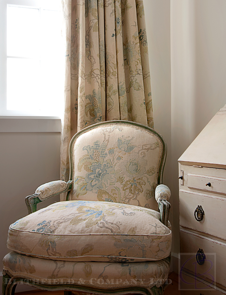 Blithfield Company fabrics with chair
