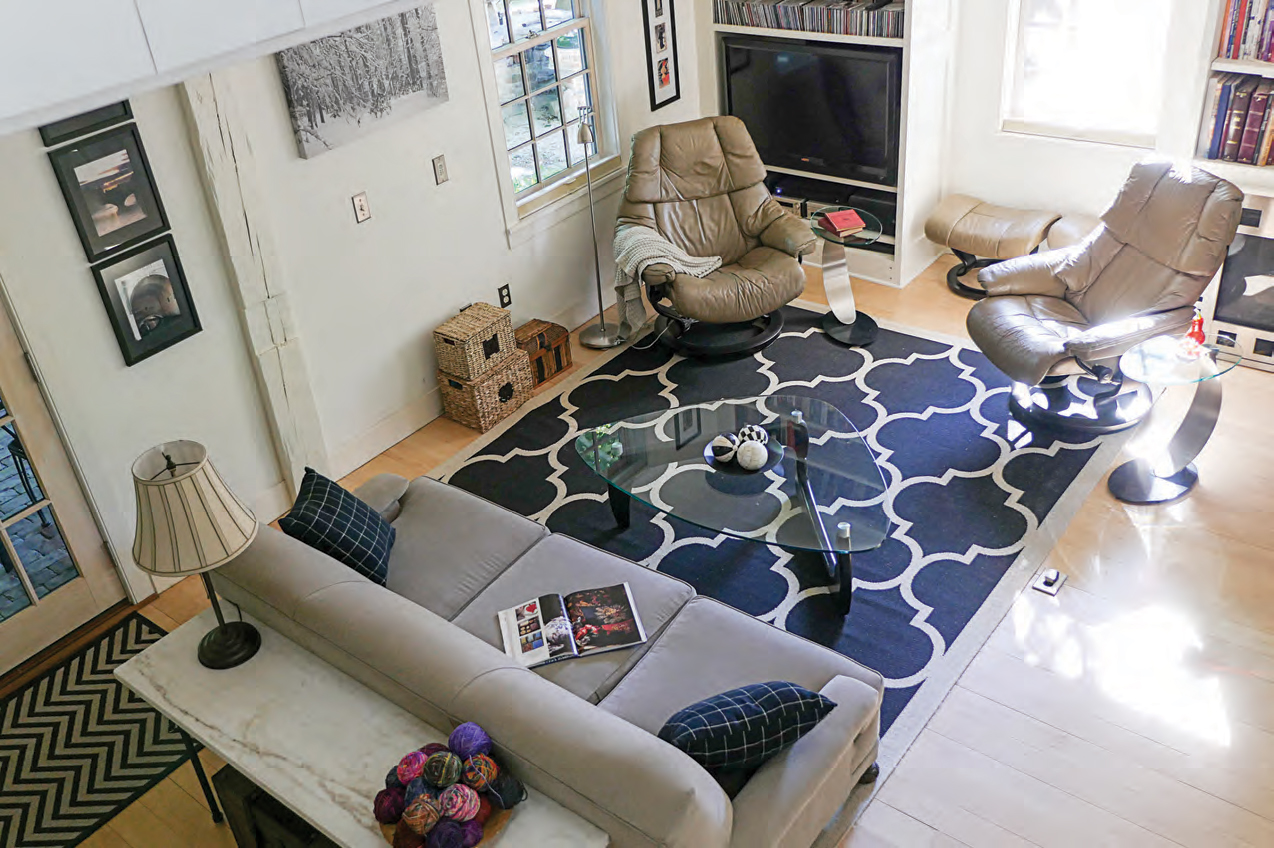 Living Room for A Cozy Carriage House Conversion