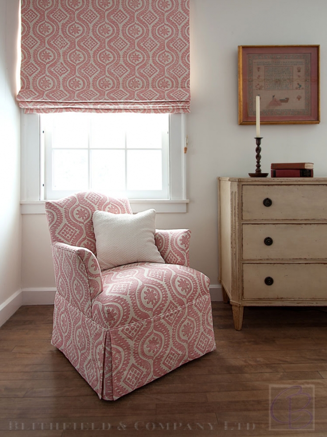 Blithfield and Company fabrics wallpaper carolyn bates chair blinds