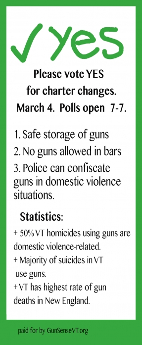 Gun Sense Vermont Handout back