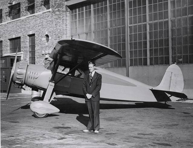 Spencer Kellogg II in front of his Fairchild with a Warner “45” engine, NC14793