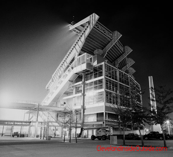 Cleveland-Brownsm-Stadium-At-Night-BW